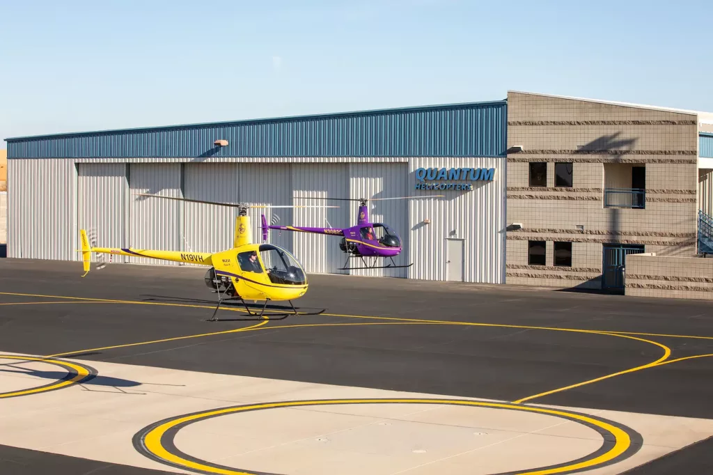 helicopters taking off at Quantum Helicopters