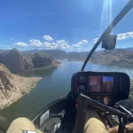 view of Arizona lake from helicopter