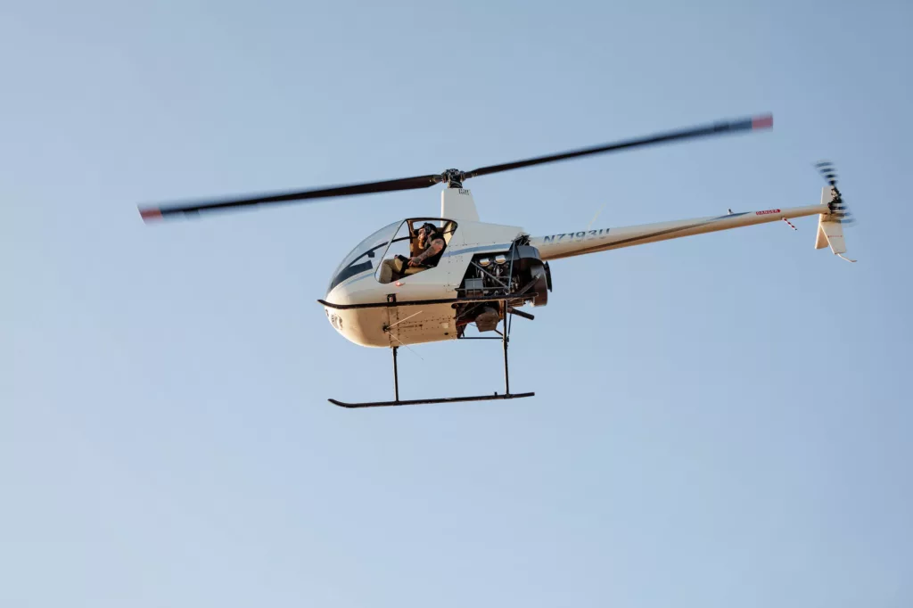 student flying at Quantum Helicopters flight training
