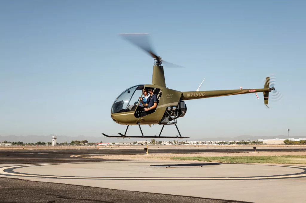 Helicopter Training Program student in flight