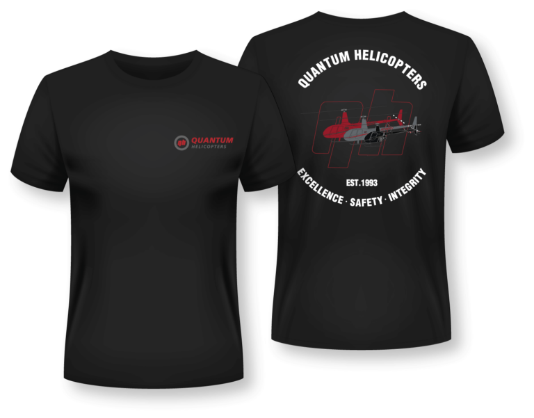 Quantum Helicopters black shirt