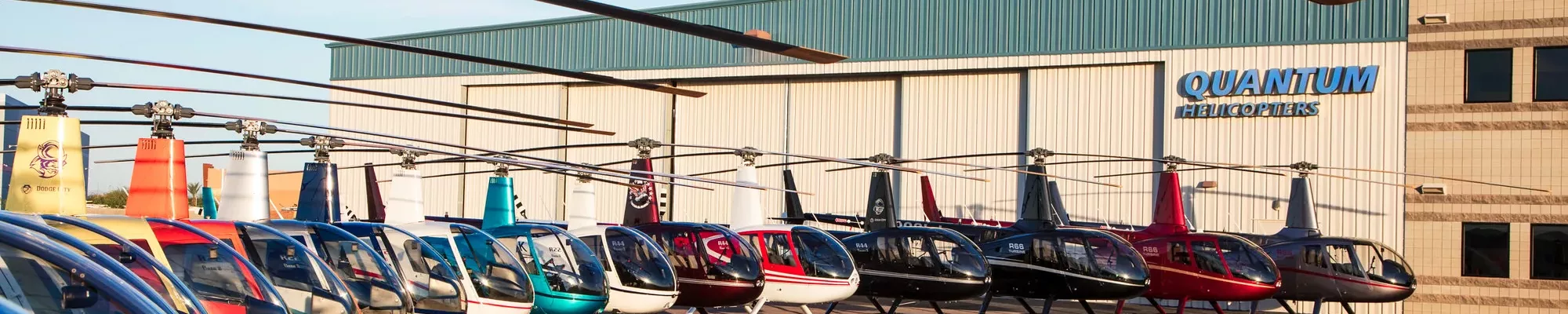 fleet of helicopters at Quantum Helicopters